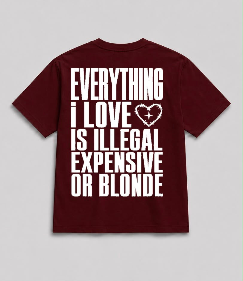 Everything I Love Coração Vinho